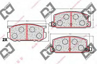DJ PARTS bp1828 -  Комплект тормозных колодок, дисковый тормоз